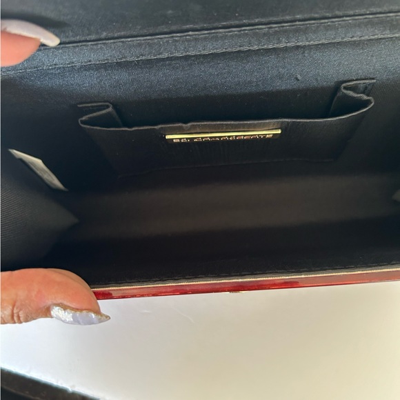 SONDRA ROBERTS FAUX TORTOISE SHELL CLUTCH EVENING BAG - Picture 9 of 14